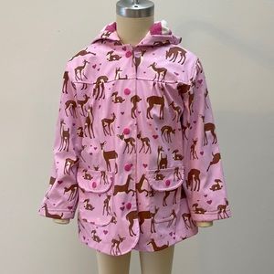 Hatley Girls Raincoat 💕🌸 Pink Cute Deer 🦌 sz 5